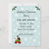 Invitation Noël noir de Père Noël de chiot de Labrador (Dos)