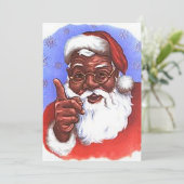 Invitation Noël noir du Père Noël africain (Debout devant)