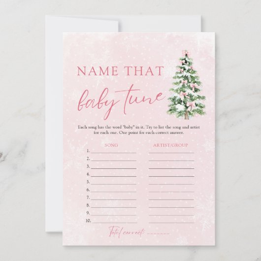 Invitation Noël Nom Ce Baby shower Bébé Tune Jeu (Devant)