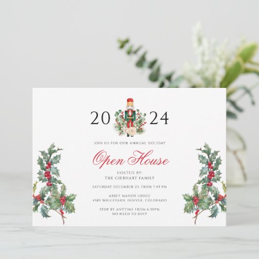 Invitation Noël Nutcracker Open House (Debout devant)