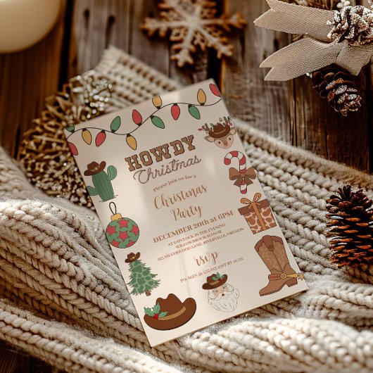 Invitation Noël occidental rustique