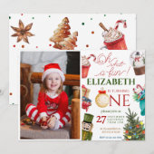 Invitation Noël Oh Quel Amusant Premier Anniversaire (Devant / Derrière)