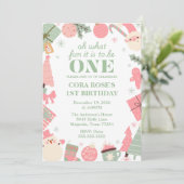 Invitation Noël Oh Quel Amusant Premier Anniversaire (Debout devant)