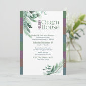 Invitation Noël Open House Aquarelle Folio Moderne (Debout devant)