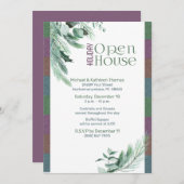 Invitation Noël Open House Aquarelle Folio Moderne (Devant / Derrière)