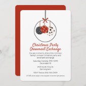 Invitation Noël Ornements Échange Fête de Noël (Devant / Derrière)
