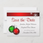 Invitation Noël Ornements mariage Enregistrer la date (Devant)