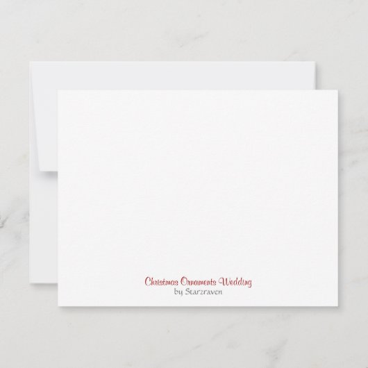 Invitation Noël Ornements mariage Enregistrer la date (Dos)