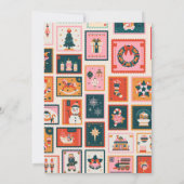 Invitation Noël ornements postage stmap anniversaire (Dos)