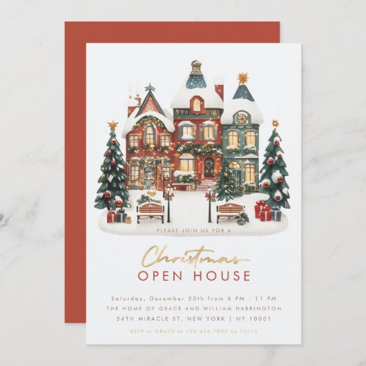 Invitation Noël Ouverture Noël (Devant / Derrière)