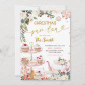 Invitation Noël Par Thé Floral Hiver Anniversaire (Devant)