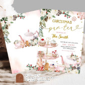 Invitation Noël Par Thé Floral Hiver Anniversaire