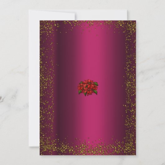 Invitation Noël Parties scintillant rose et or (Dos)