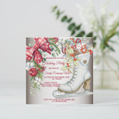 Invitation Noël Patinage sur glace Fête des fêtes (Debout devant)