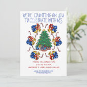 Invitation Noël patriotique personnalisé (Debout devant)