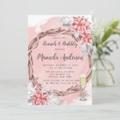 Invitation Noel Peint Poinsettia Brunch & Bubbly (Debout devant)