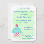 Invitation Noël Peppermenthe Cupcake Café Dessert Party (Dos)