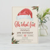 Invitation Noël Père Noël Anniversaire Fête Oh Quel Amusant (Debout devant)