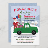 Invitation Noël Père Noël Anniversaire Green Elf Party Parade (Devant / Derrière)