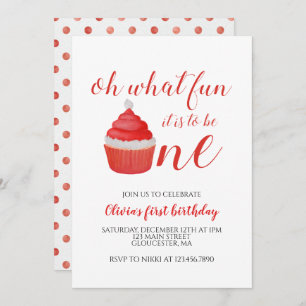 Invitation Noël Père Noël Cupcake Onederday I