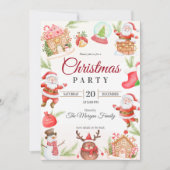 Invitation Noël Père Noël Gingpain fête de Noël (Devant)