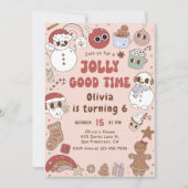 Invitation Noël Père Noël Hippie Anniversaire Jolly bon temps (Devant)