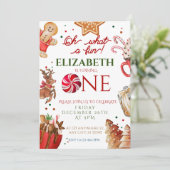 Invitation Noël Père Noël Reindeer ce 1er anniversaire amusan (Debout devant)