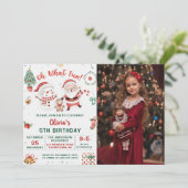 Invitation Noël Père Noël Snowman Holiday 5e anniversaire (Debout devant)