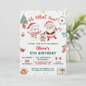 Invitation Noël Père Noël Snowman Holiday 5e anniversaire (Debout devant)