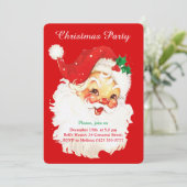 Invitation Noël Père Noël sur l'invitation de Red Party (Debout devant)