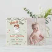 Invitation Noël Père Noël Sweet fête d'anniversaire Photo (Debout devant)