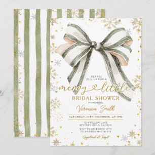 Invitation Noël Petite Fête de Mariage Coquette avec un Nœud