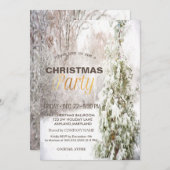 Invitation Noël Pine Arbre Neige Entreprise Noël (Devant / Derrière)