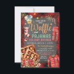 Invitation Noël Plaid Chalkboard Waffa Pajamas Fête<br><div class="desc">Noël Plaid Chalkboard Waffe Pajamas Fête Brunch Invitation</div>