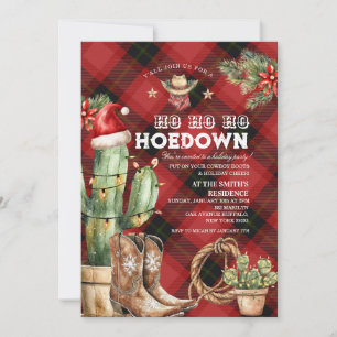 Invitation Noël Plaid Holiday Hodown Cowboy Western