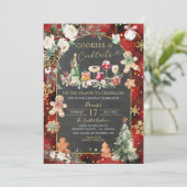 Invitation Noël Plaid Red Black Cookies Cocktails Party (Debout devant)