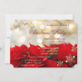 Invitation Noël Poinsettia, Fête de Noël d'entreprise (Devant)