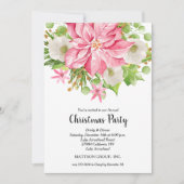 Invitation Noël Poinsettia Fête Florale (Devant)