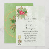 Invitation Noel Poinsettia Gold Brunch & Bubbly (Devant / Derrière)