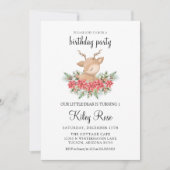 Invitation Noël Poinsettia Little Deer Anniversaire (Devant)