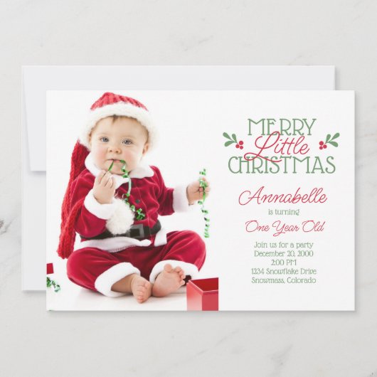 Invitation Noël Premier anniversaire (Devant)