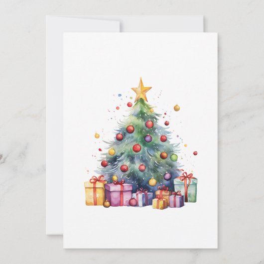 Invitation Noël présente des vacances violettes (Dos)