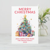 Invitation Noël présente Fêtes rouges (Debout devant)