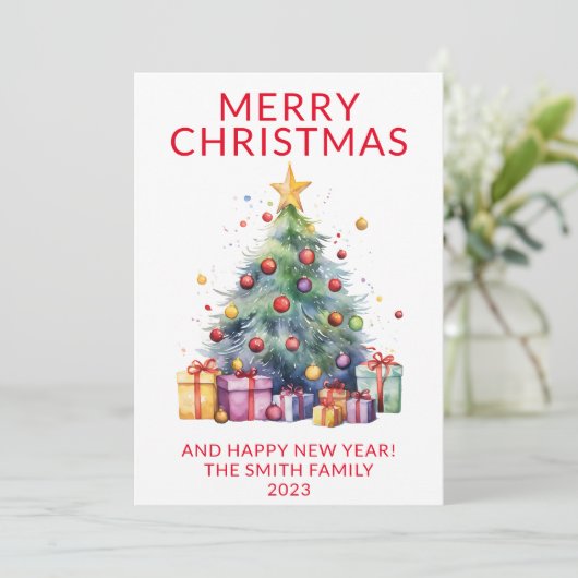 Invitation Noël présente Fêtes rouges (Debout devant)