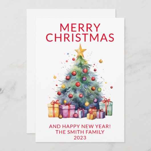 Invitation Noël présente Fêtes rouges (Devant / Derrière)