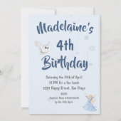 Invitation Noël Princesse Anniversaire Cute Winter Snowflakes (Dos)