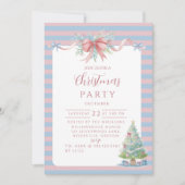 Invitation Noël rayure bonbon pastel (Devant)
