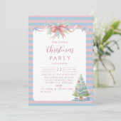 Invitation Noël rayure bonbon pastel (Debout devant)
