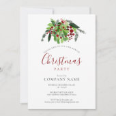 Invitation Noël Red Berries Corporate Fête (Devant)