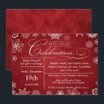 Invitation Noël Red Chalkboard<br><div class="desc">Belle invitation à la fête de Noël des Arrière - plans du Red Chalkboard de Noël, "Fête des Fêtes" apparaît en haut dans White & Pale Rose Gold, flocons de neige blancs, flocons de neige gris et flocons de neige crème. Customisez avec votre salutation personnelle, vos noms de famille et...</div>